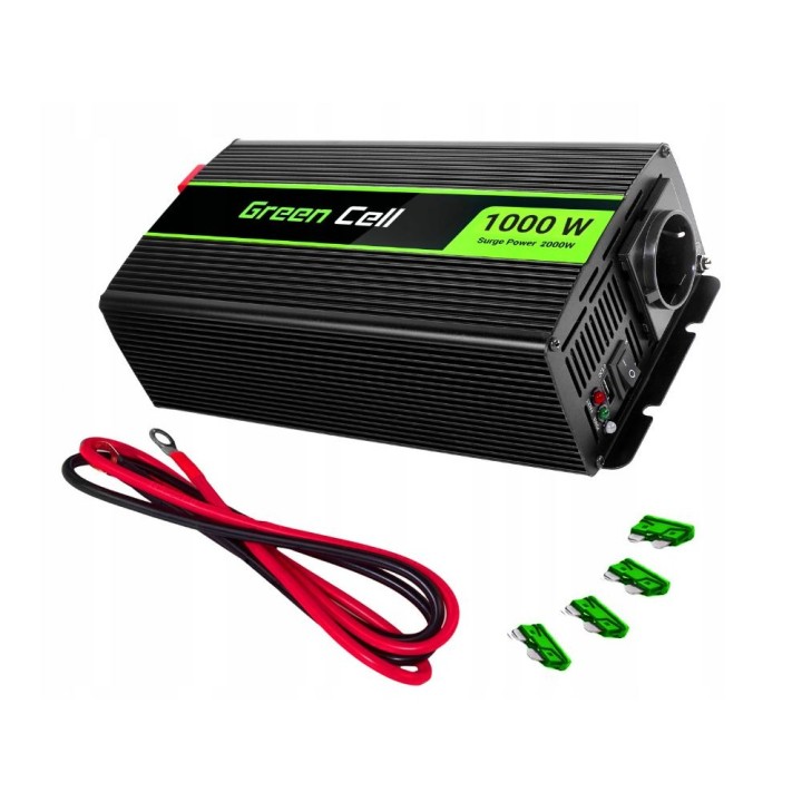 Przetwornica napięcia Inwerter Green Cell 12V na 230V 1000W/2000W Czysta sinusoida