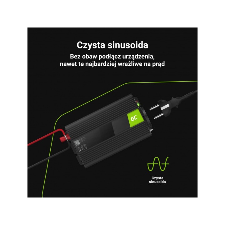Przetwornica napięcia Inwerter Green Cell 12V na 230V 1000W/2000W Czysta sinusoida