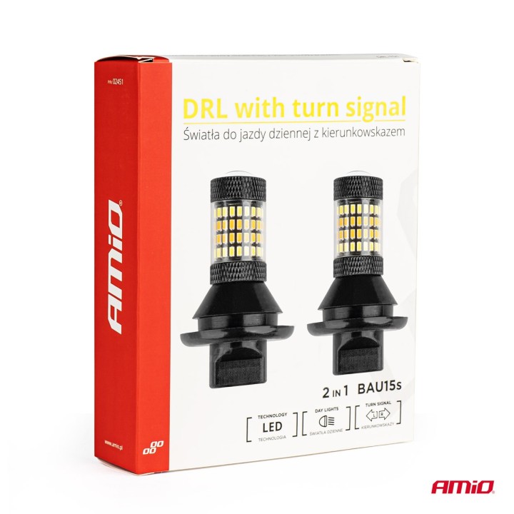 2w1 Światła do jazdy dziennej LED z kierunkowskazem