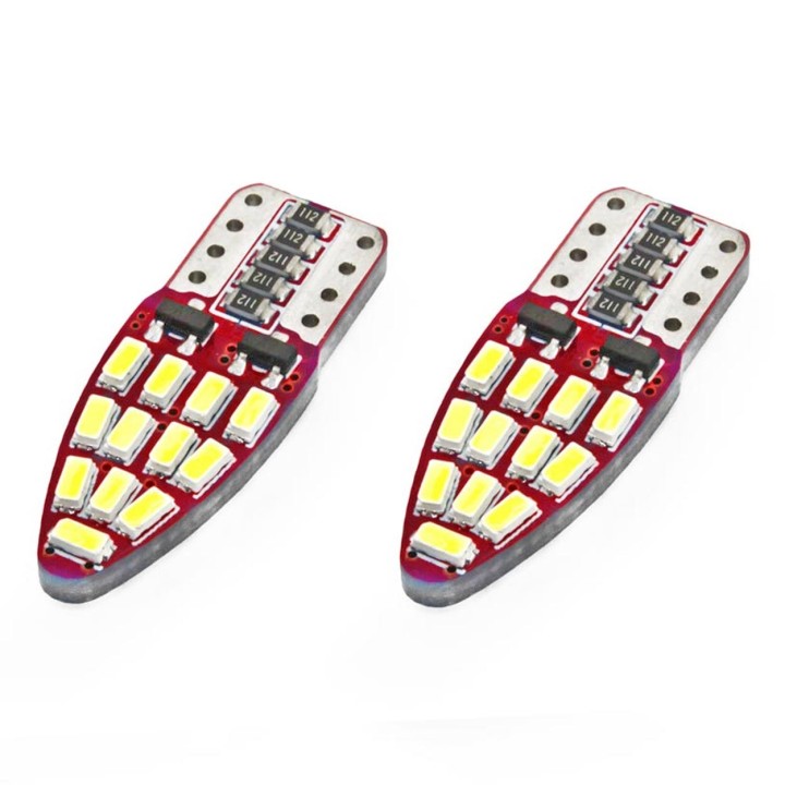 Żarówki LED CANBUS 24SMD 3014 T10e W5W boczne White 12V AMIO-01285