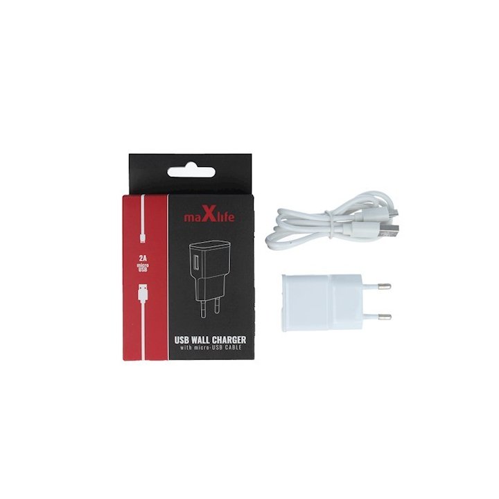 Ładowarka Adapter MaxLife + Micro USB 1m 2000mA