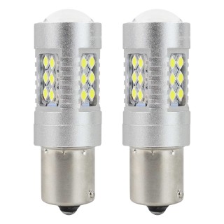 Żarówki LED CANBUS 3030 24SMD BA15S P21W White 12V 24V AMIO-01445