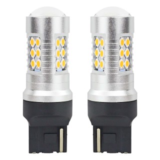 Żarówki 1156 LED CANBUS 24SMD 3030 T20 7440 W21W Pomarańczowa 12V/24V