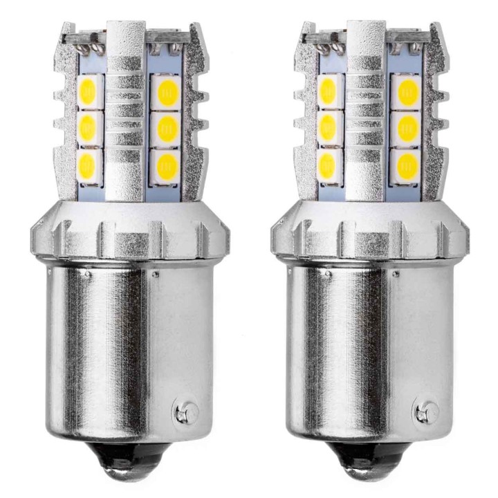 Żarówki LED CANBUS 3030 16SMD 1156 BA15S P21W R10W R5W White 12V 24V AMIO-02796