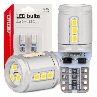 Żarówki LED CANBUS T10e W5W 15x2016 SMD White 12V 24V