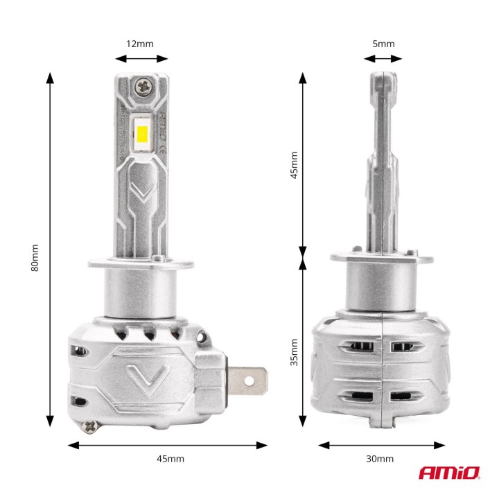 Żarówki samochodowe LED seria X2 H1 6500K Canbus AMIO-02970