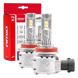 Żarówki samochodowe LED seria X2 H8 H9 H11 H16 6500K Canbus AMIO-02974
