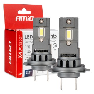 Żarówki samochodowe LED seria X4 Aviator H7 6500K Canbus AMIO-03764