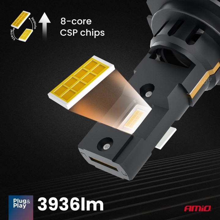 Żarówki samochodowe LED seria X4 Aviator H7 6500K Canbus AMIO-03764