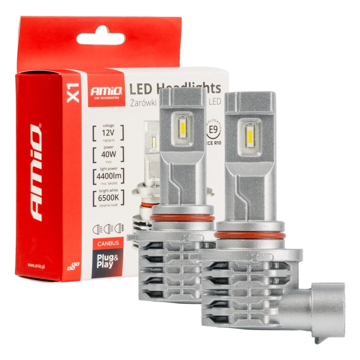 Żarówki samochodowe LED X1 Series AMiO HB3 9005