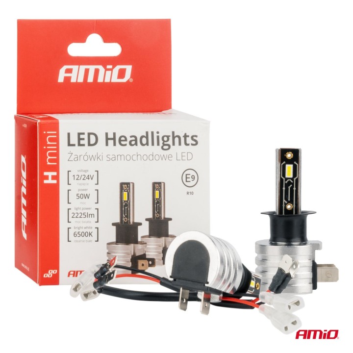 Żarówki samochodowe LED seria H-mini H3 6500K Canbus AMIO-03330