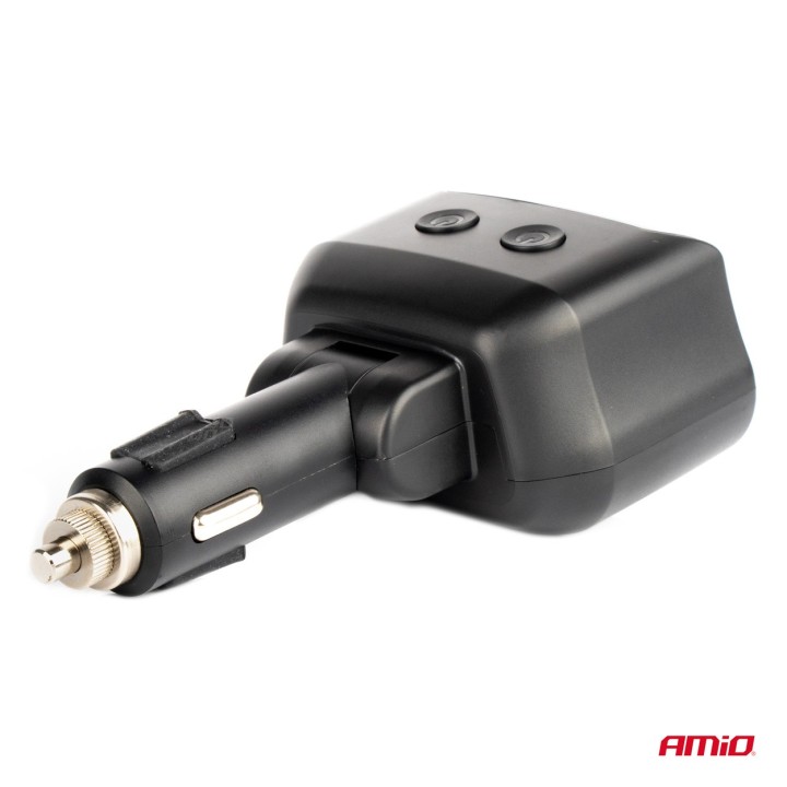 Rozdzielacz rozgałęźnik gniazda zapalniczki 2x USB 1x USB-C 12V 24V + woltomierz AMIO-04173