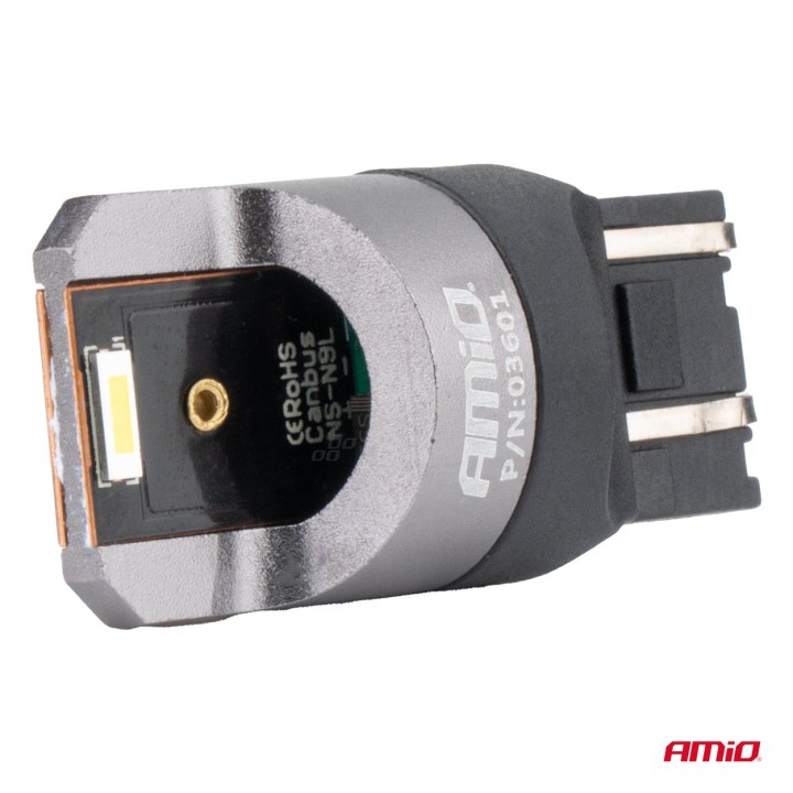 Żarówki LED FULL CANBUS PRO W21/5W 2x1860 SMD białe 12V 24V AMIO-03601