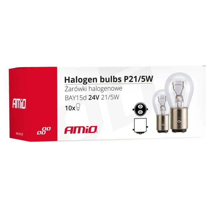 Żarówki halogenowe P21/5W BAY15D 24V 21W/5W 10szt. (E4)Żarówki halogenowe P21/5W BAY15D 24V 21W/5W  (E4)