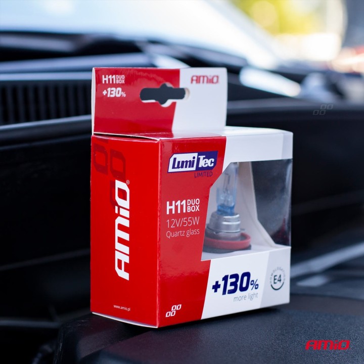 Żarówki halogenowe H11 12V 55W LumiTec LIMITED +130% DUO AMIO-02105