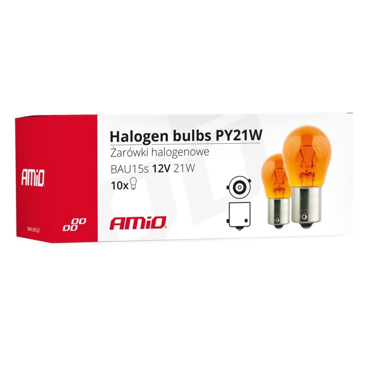 Żarówki halogenowe PY21W BAU15s 12V 21W AMBER  (E8)