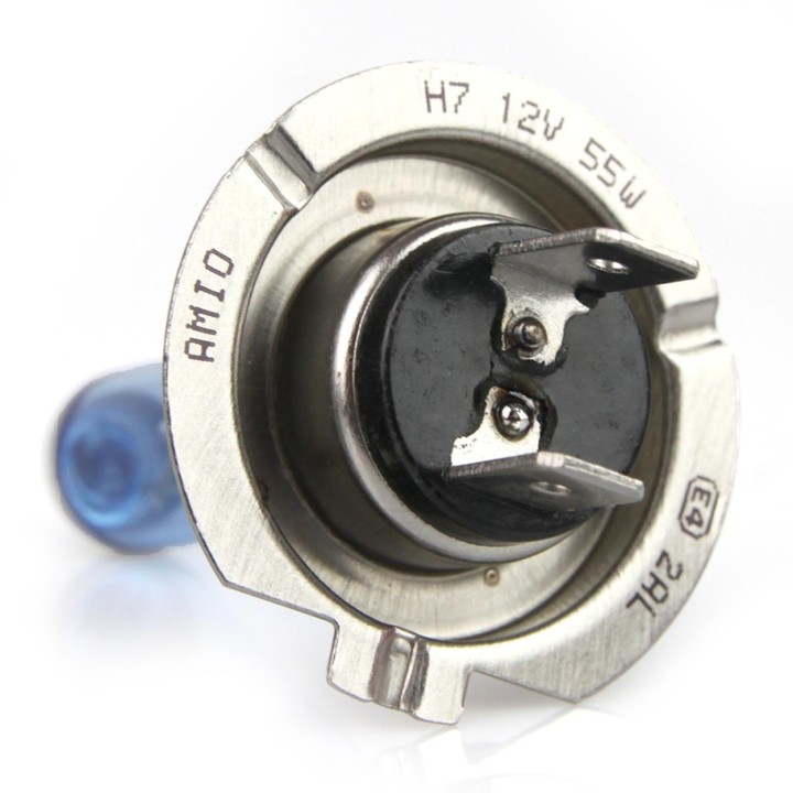 Żarówka halogenowa H7 12V 55W filtr UV (E8) Super White AMIO-01157