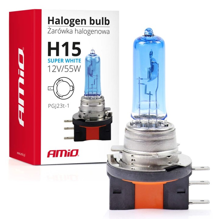 Żarówka halogenowa H15 12V 55W Super White