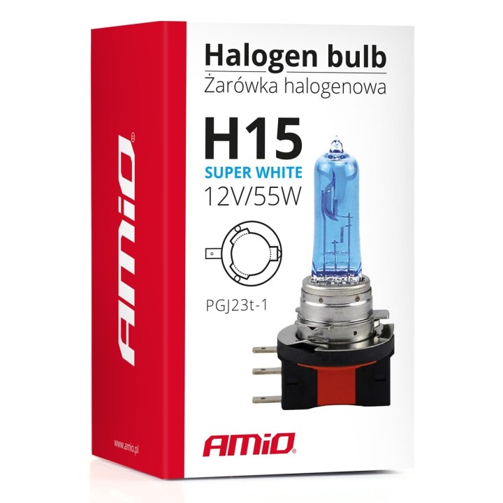 Żarówka halogenowa H15 12V 55W Super White