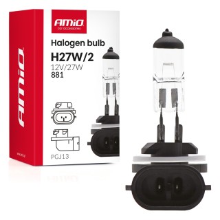Żarówka halogenowa H27W/2 881 PGJ13 12V 27W AMIO-04413