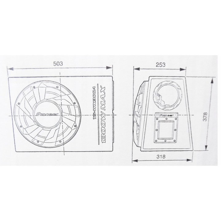 PIONEER TS-WX300A SKRZYNIA 1300W AKTYWNY SUBWOOFER