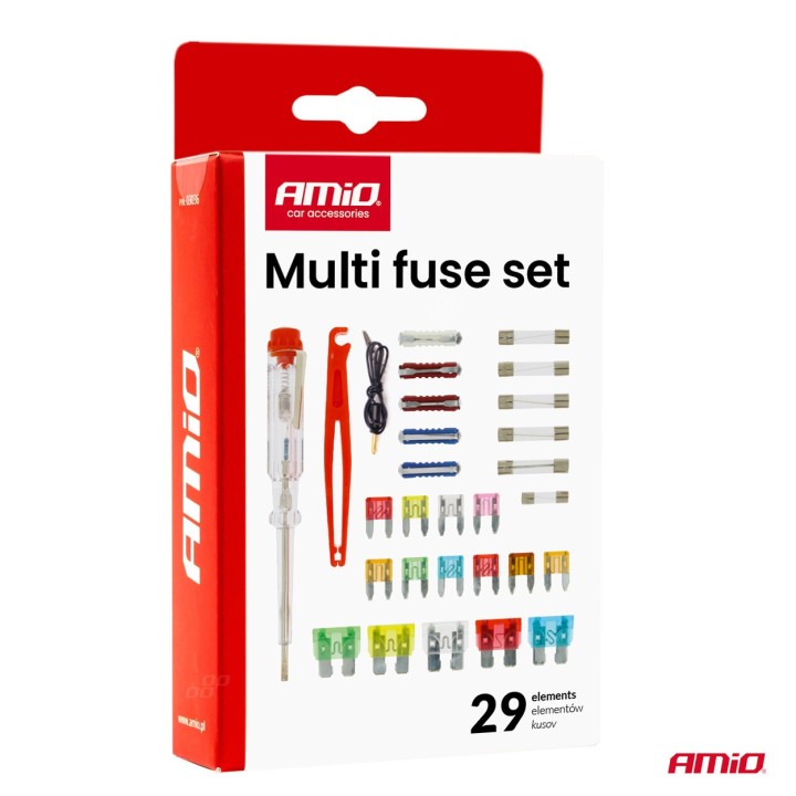 Bezpieczniki zestaw bezpieczników + chwytak + próbnik AMIO-03036