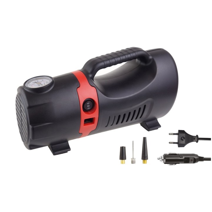 Kompresor samochodowy pompka 12V 230V ACOMP-09 AMIO-02383