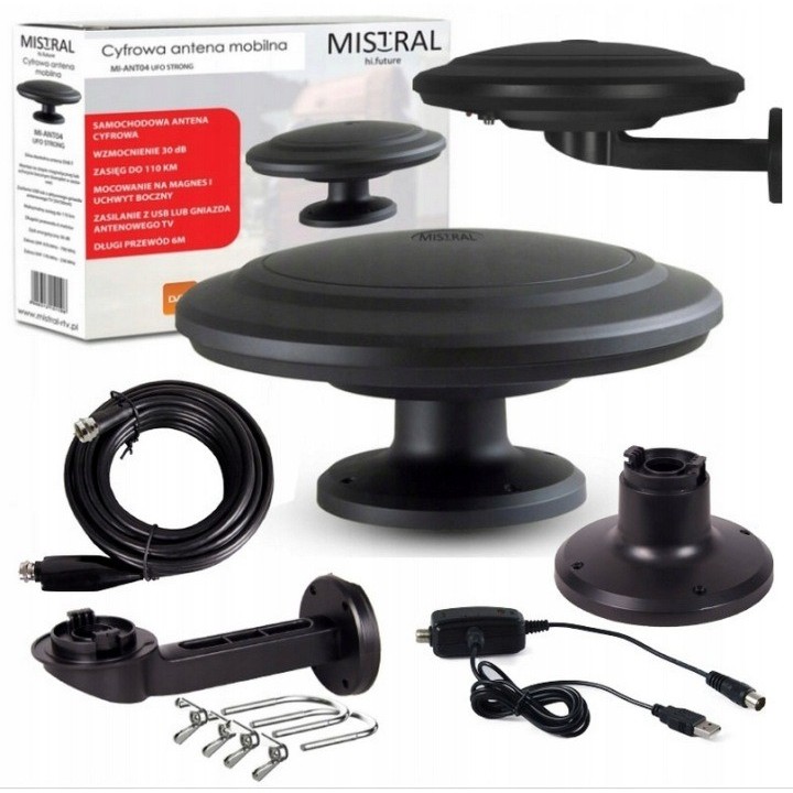 Antena samochodowa TV Mistral UFO STRONG czarna