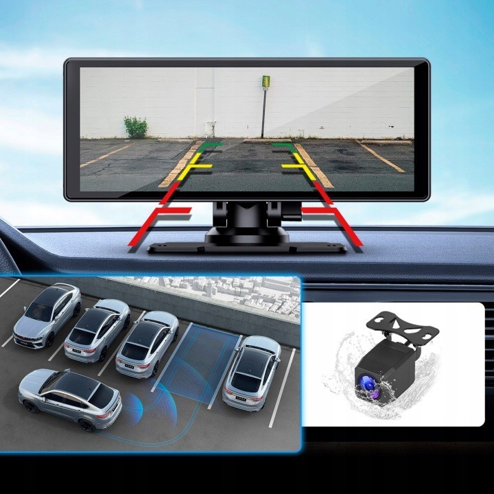 Stacja multimedialna 10" Android Auto Apple Carplay z DVR i kamerą cofania Kruger&Matz