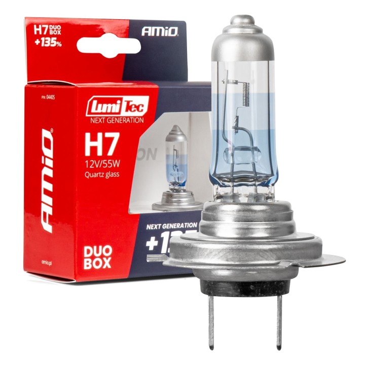 Żarówki halogenowe H7 12V 55W LumiTec NEXT GENERATION +135% DUO AMIO-04405