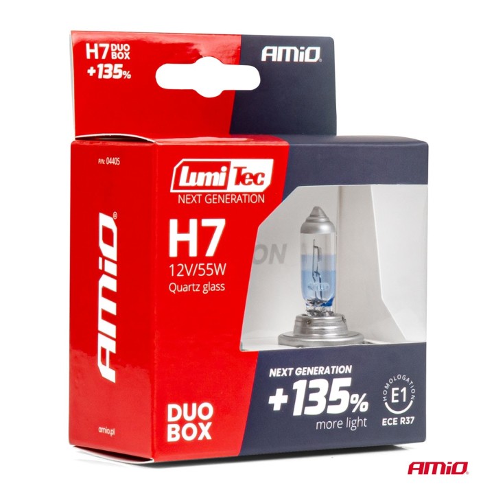 Żarówki halogenowe H7 12V 55W LumiTec NEXT GENERATION +135% DUO AMIO-04405