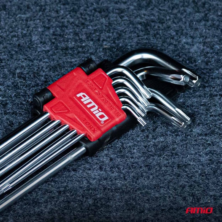 Klucze TORX długie 230 mm 9 szt. TKL AMIO-01039