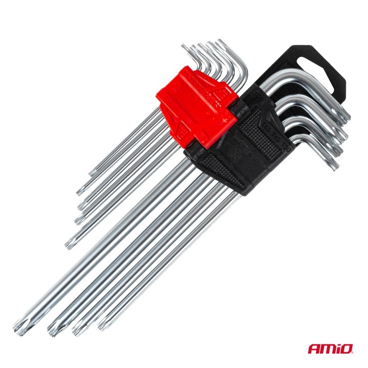 Klucze TORX długie 230 mm 9 szt. TKL AMIO-01039