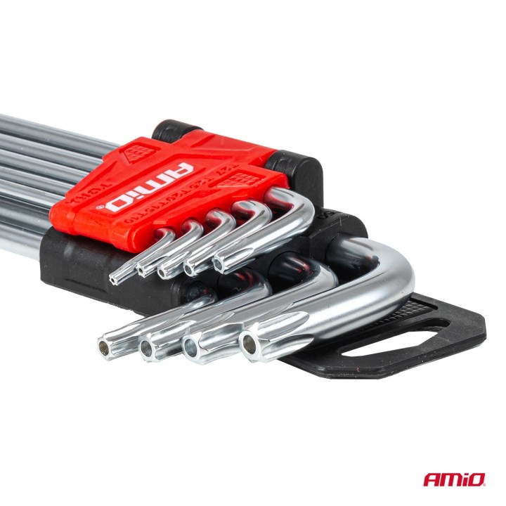 Klucze TORX długie 230 mm 9 szt. TKL AMIO-01039