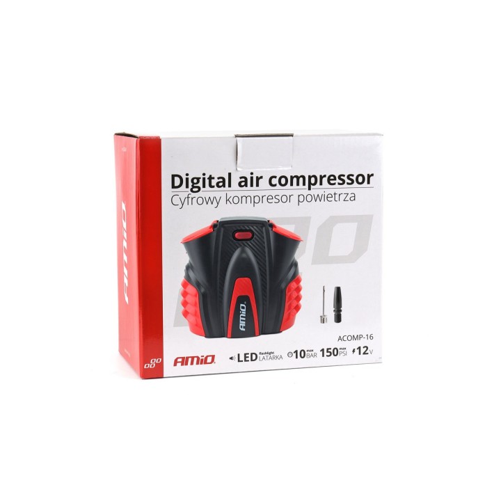 Kompresor samochodowy cyfrowy z LED 12V ACOMP-16
