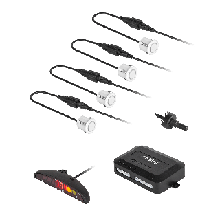 Samochodowe czujniki parkowania z wyświetlaczem (tył) Peiying – białe
