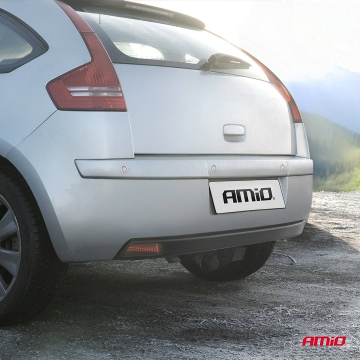 Zestaw czujników parkowania cofania Buzzer 4 sensory srebrne AMIO-01021