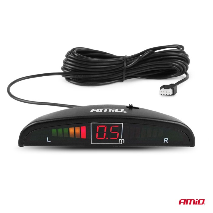 Zestaw czujników parkowania cofania LED 4 sensory czarne AMIO-01565