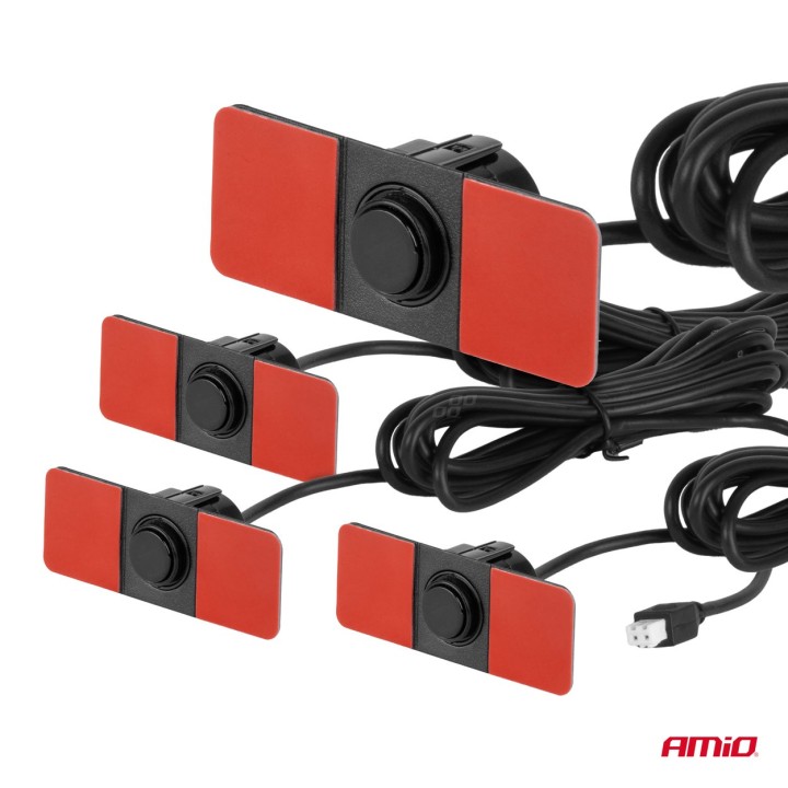 Zestaw czujników parkowania cofania Buzzer 4 sensory czarne wewnętrzne 14/18mm