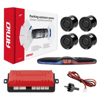 Zestaw czujników parkowania cofania MAX LED 4 sensory czarne