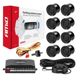 Zestaw czujników parkowania cofania Buzzer 8 sensorów czarnych