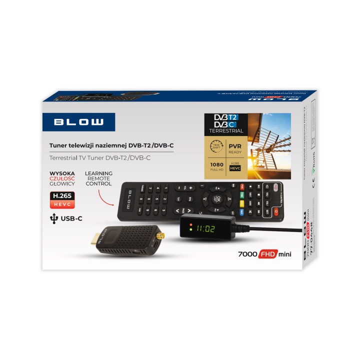Tuner DVB-T2 BLOW 7000FHD MINI H.265