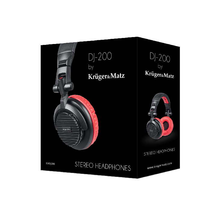 Słuchawki przewodowe nauszne dla DJ-ów Kruger&Matz model DJ-200
