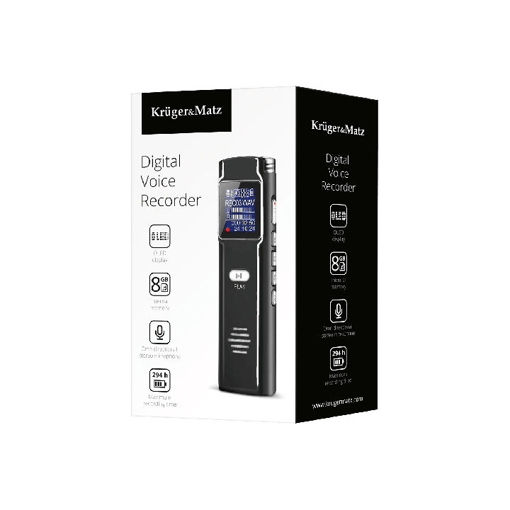 Dyktafon cyfrowy 8GB OLED Kruger&Matz podsłuch