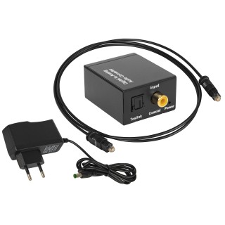 Konwerter optyczny TOSLINK na 2xRCA