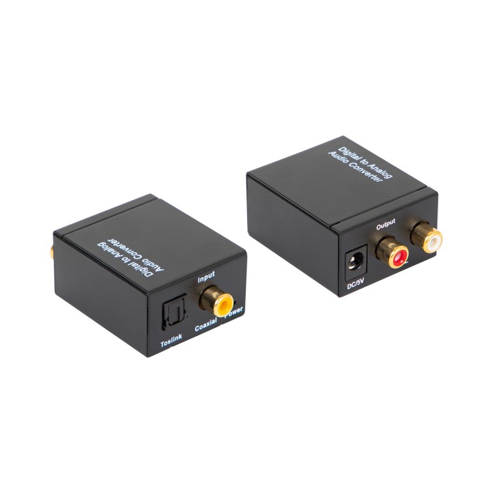 Konwerter optyczny TOSLINK na 2xRCA