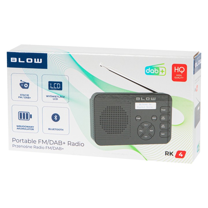 Radio kuchenne FM/DAB+ BLOW RK4 BT czarne