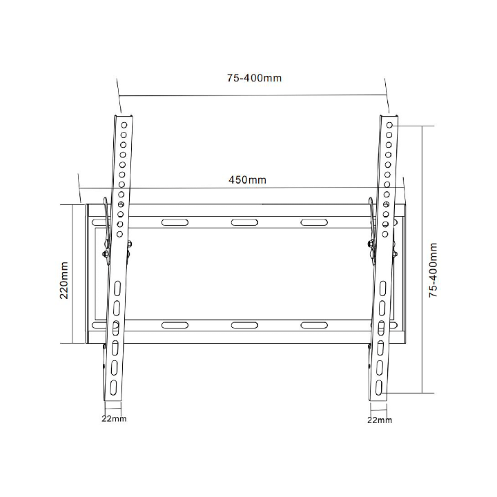 Uchwyt naścienny uniwersalny do LED TV (26-55") LP34-44T regulacja w pionie
