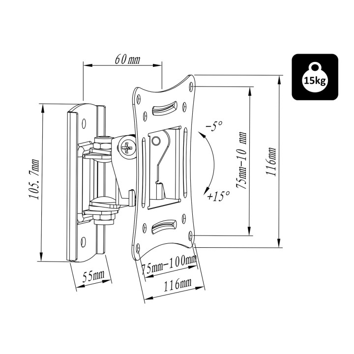 Uchwyt TV LCD 10"-27" TYP X