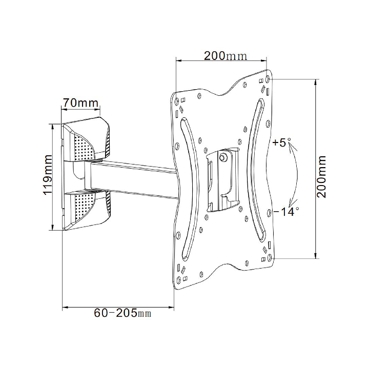 Uniwersalny uchwyt TV 13"-55" regulacja w pionie i w poziomie
